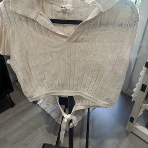 Women's White Knit Crop Top